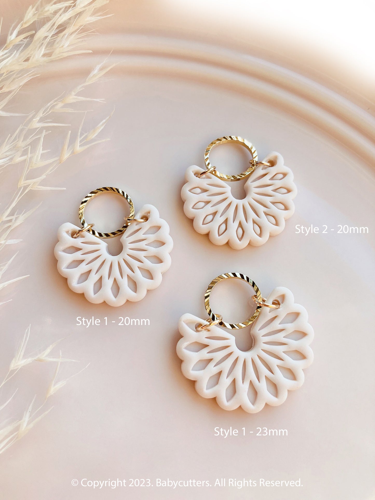 Petal Fan Embossed Flower Shape Polymer Clay Jewellery Cutter