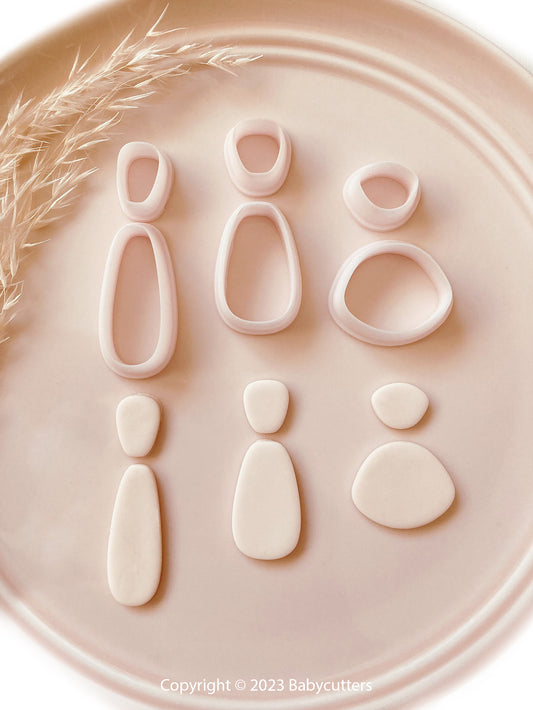 Abstract Shape Cutter Set of 2 - Choose Set - Polymer Clay Tools Cutter