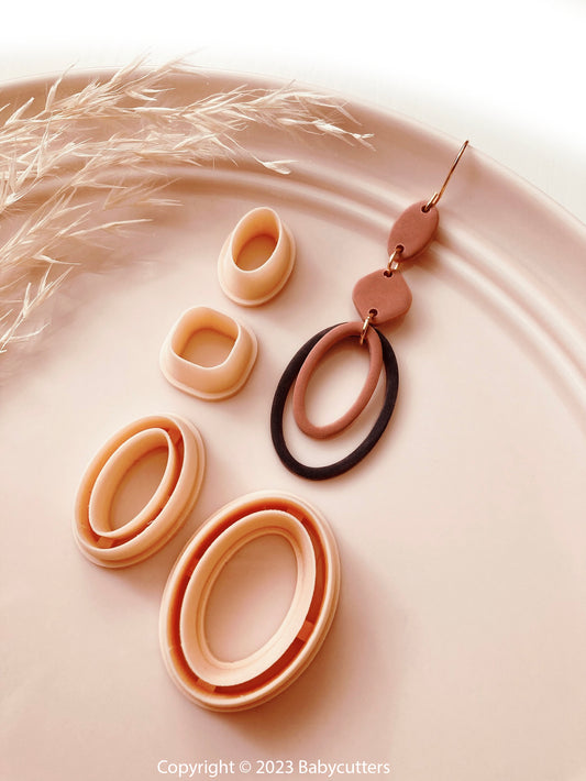 Oval Ring with Hole Cutter set of 4  - Polymer Clay Jewellery Cutter