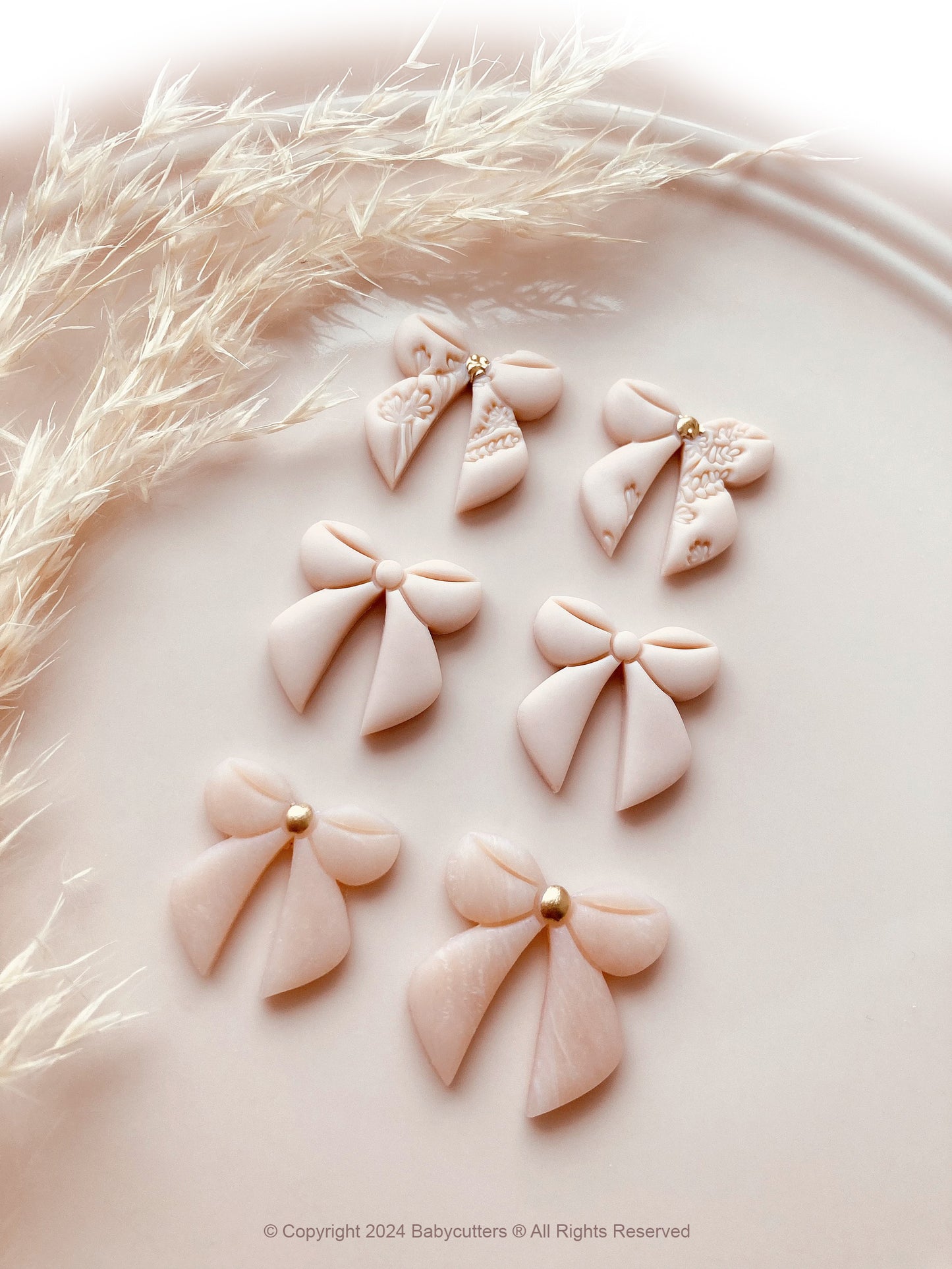 Ribbon Bow Shape Cutters - Embossed Bow Drop Dangle Polymer Clay Jewellery Cutter