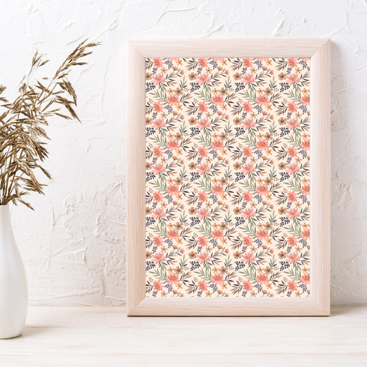 Lovely Flower Pattern Pink and Blue - Image Transfer Paper