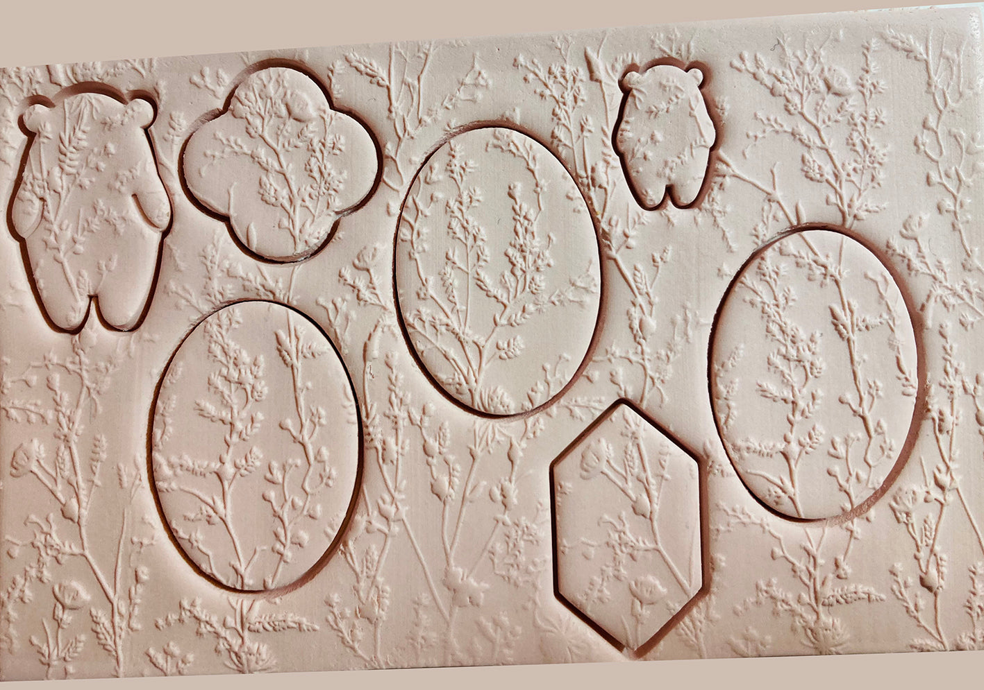 Flower Meadow Wild Vine Debossed - Texture Roller Polymer Clay Stamps