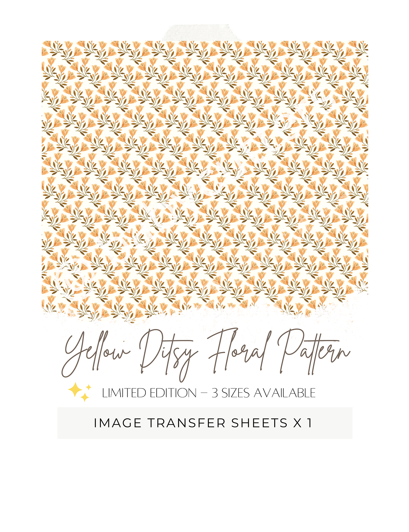 Limited Edition - Yellow Ditsy Floral - Image Transfer Paper