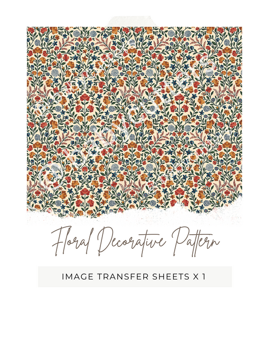 William Morris Style Floral Decorative Embroidery - Image Transfer Paper Floral Decorative