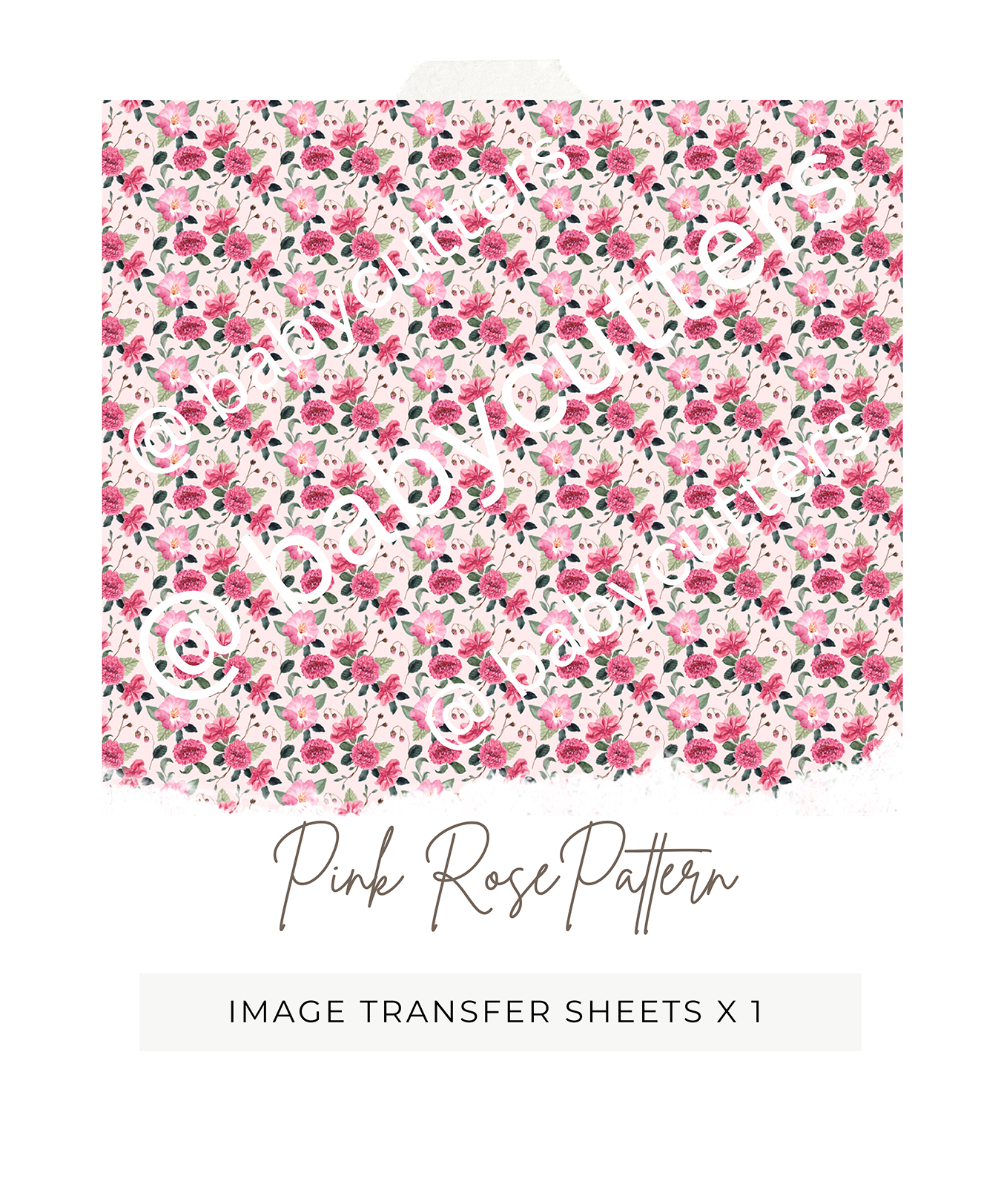 Pink Pattern Rose - Image Transfer Paper