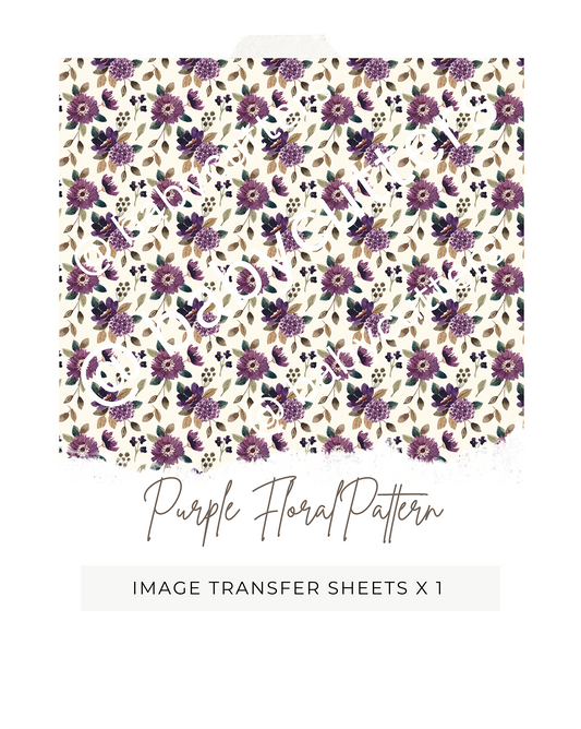 Purple Floral Pattern - Image Transfer Paper