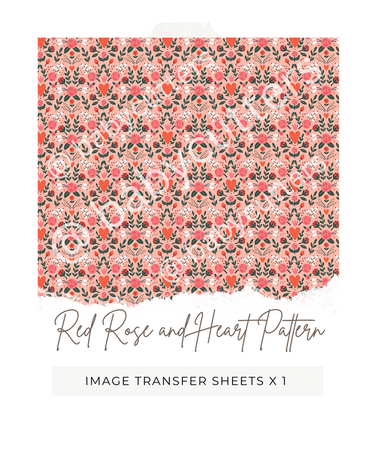 Red Rose and Hearts - Image Transfer Paper
