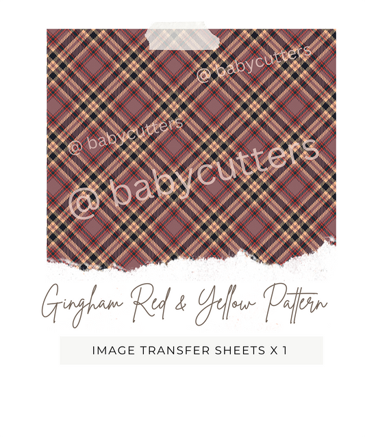 Gingham Red & Yellow Pattern - Image Transfer Paper
