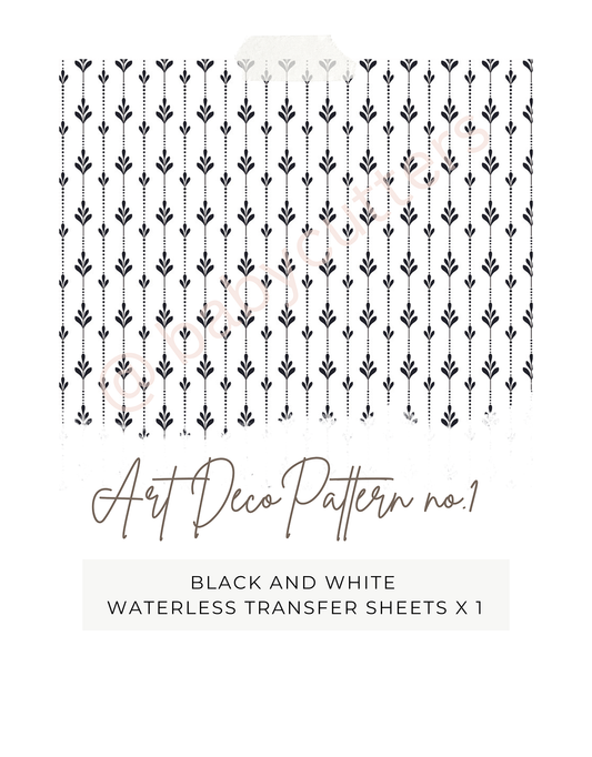 Black and White Waterless Image Transfer Paper / Art Deco Pattern no_1