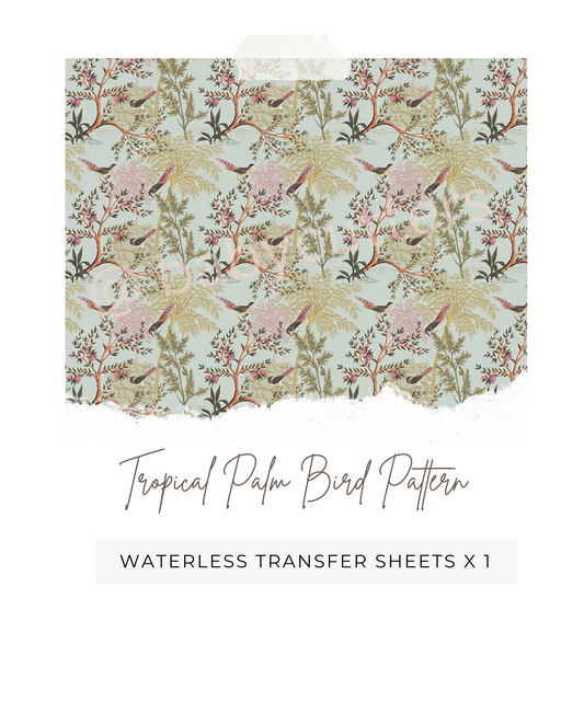 Tropical Palm Bird Pattern - Image Transfer Paper