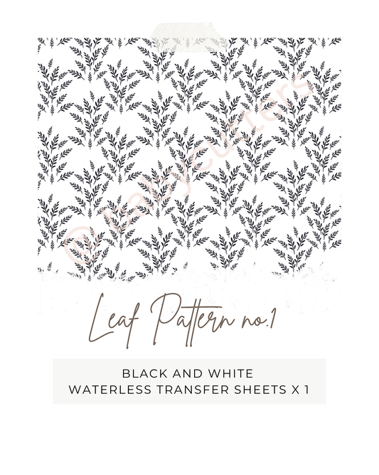 Black and White Waterless Image Transfer Paper / Leaf Pattern no_1
