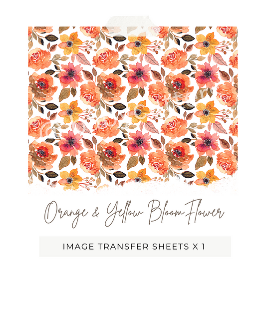 Orange and Yellow Bloom Flower Pattern - Image Transfer Paper