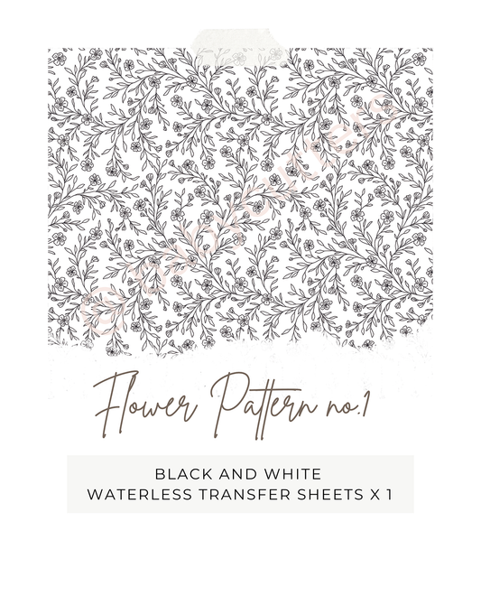 Black and White Waterless Image Transfer Paper / Flower Pattern no_1