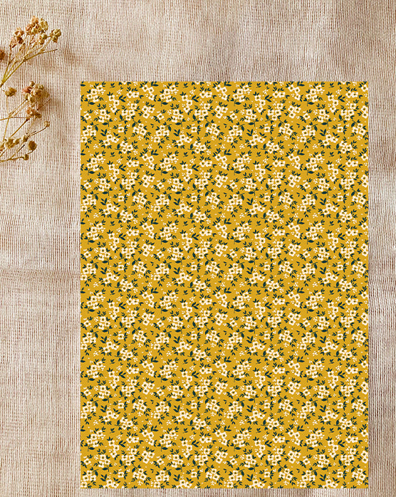 Mustard Yellow Floral Pattern - Image Transfer Paper