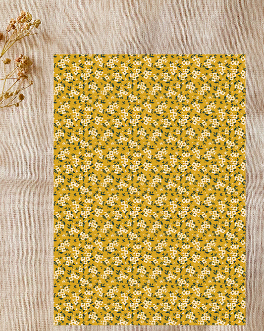 Mustard Yellow Floral Pattern - Image Transfer Paper