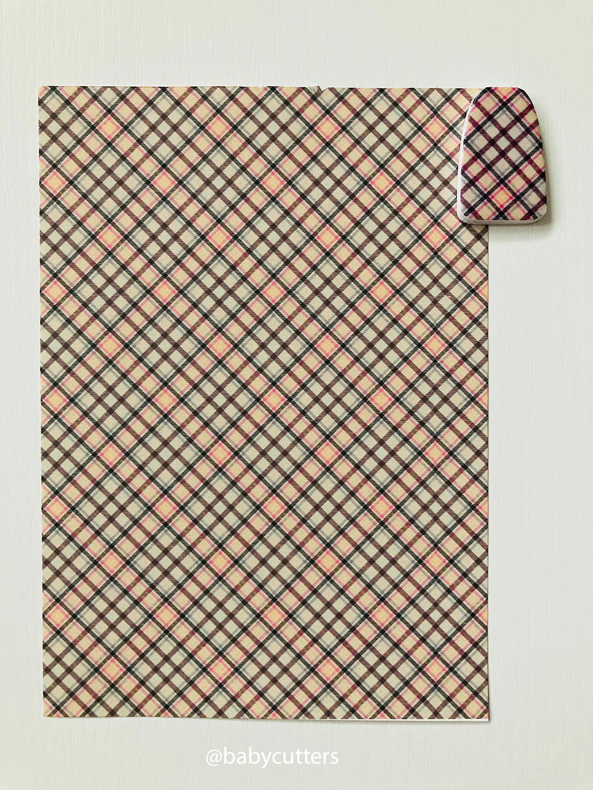 Gingham Green & Pink Pattern - Image Transfer Paper