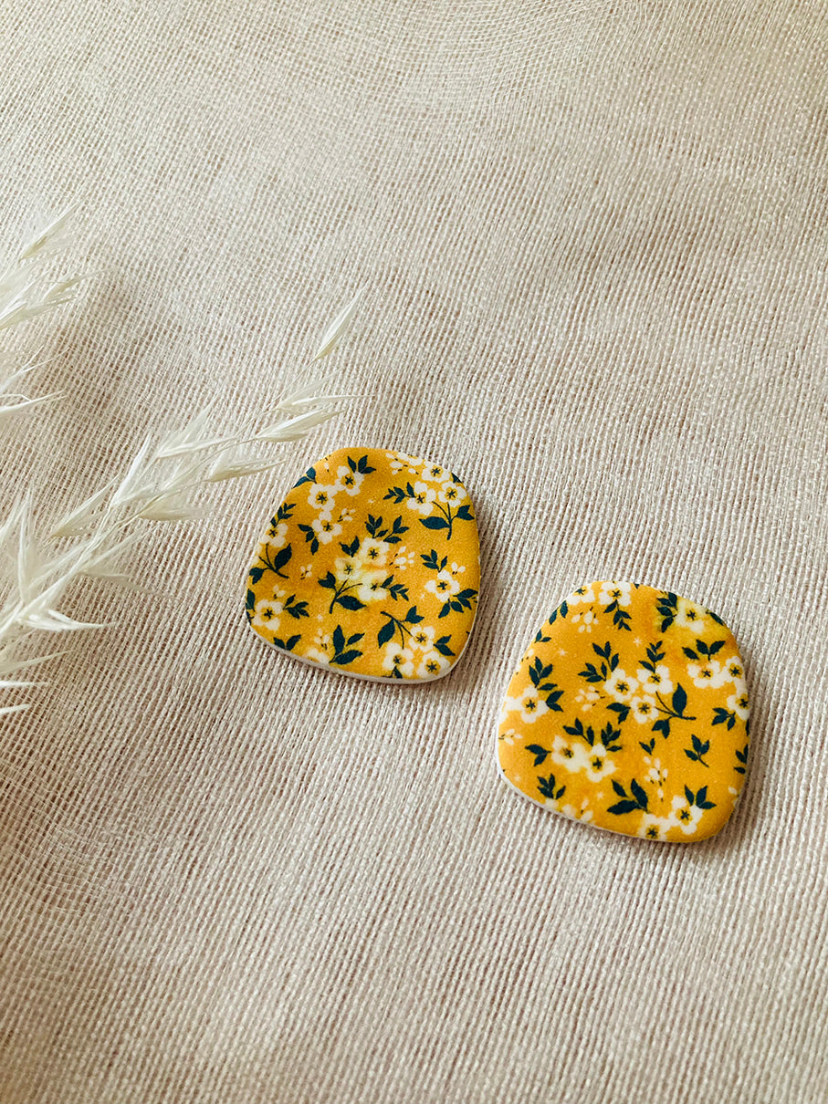 Mustard Yellow Floral Pattern - Image Transfer Paper