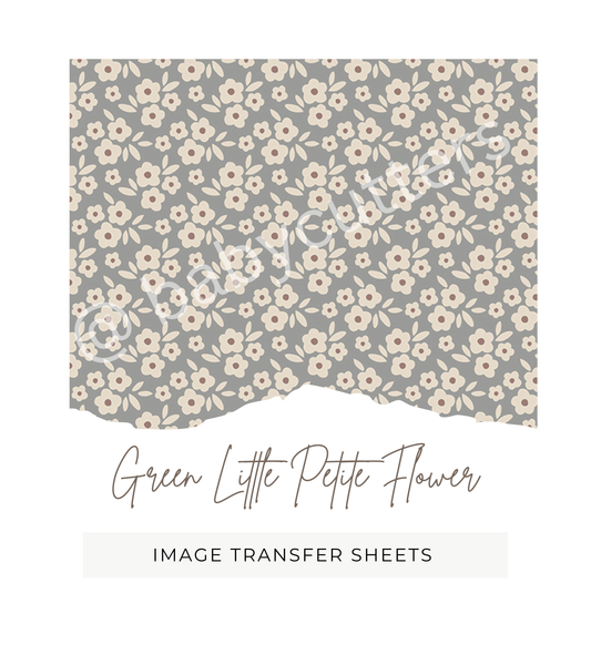 Green Little Petite Flower - Image Transfer Paper