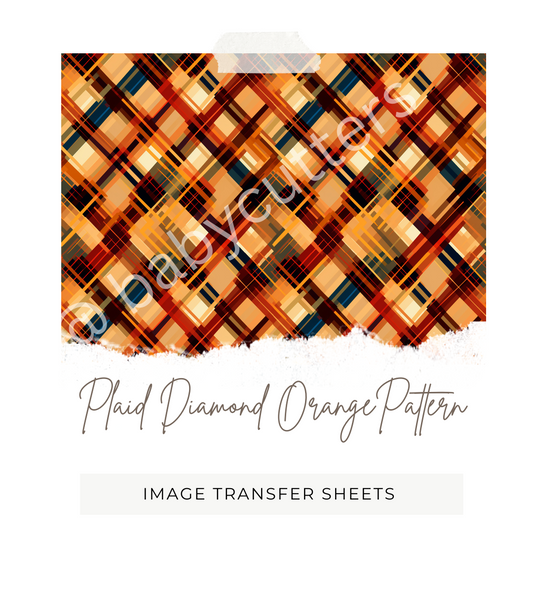Plaid Diamond Orange Pattern - Image Transfer Paper