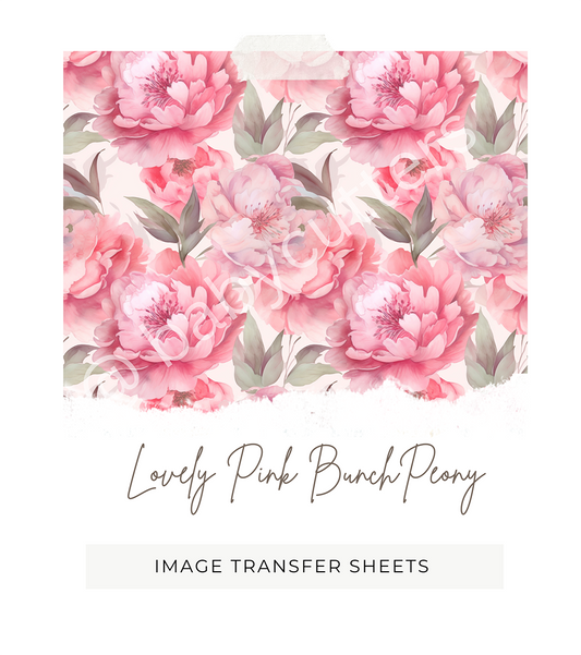 Lovely Pink Bunch Peony -  Image Transfer Paper