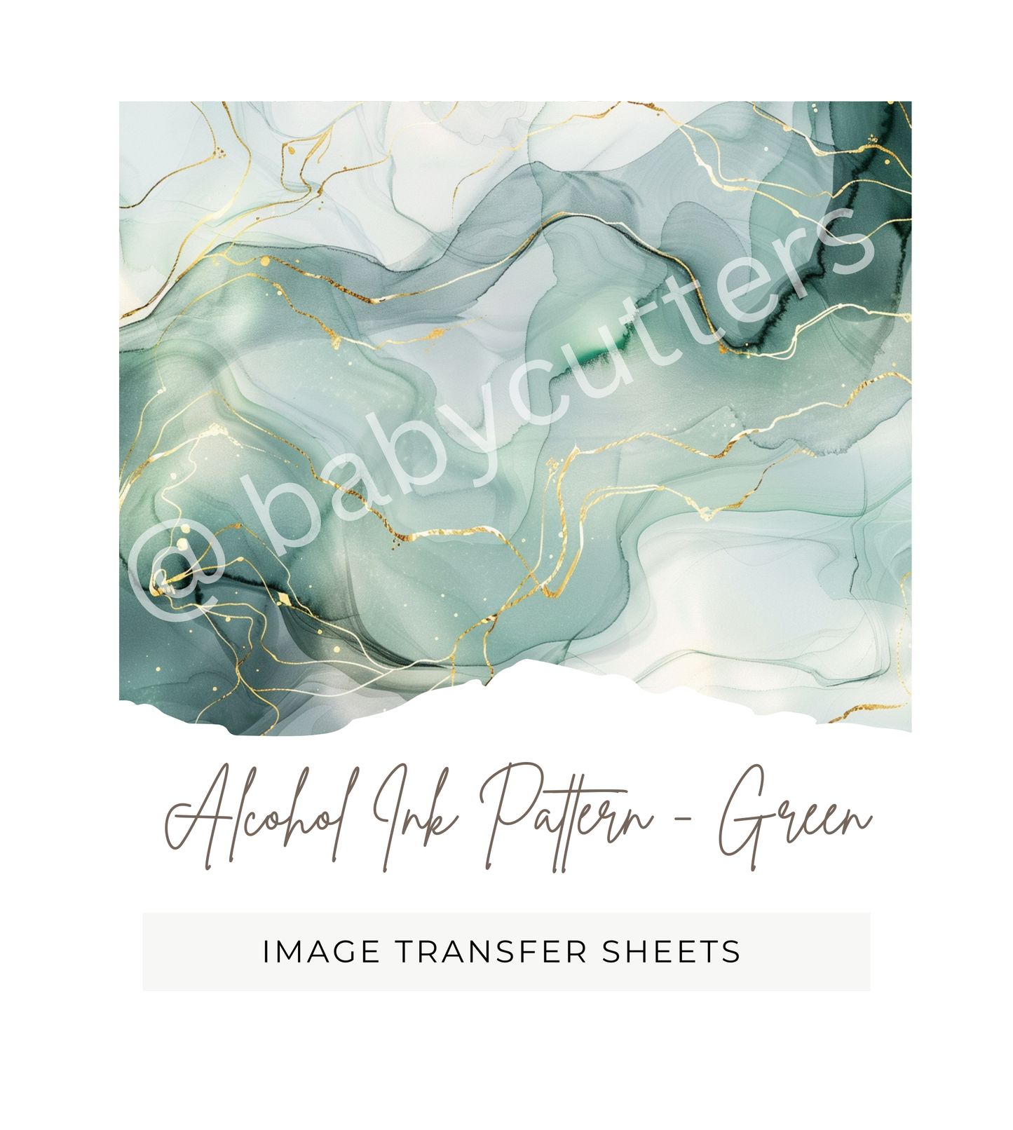 Alcohol Ink Pattern - Green - Image Transfer Paper