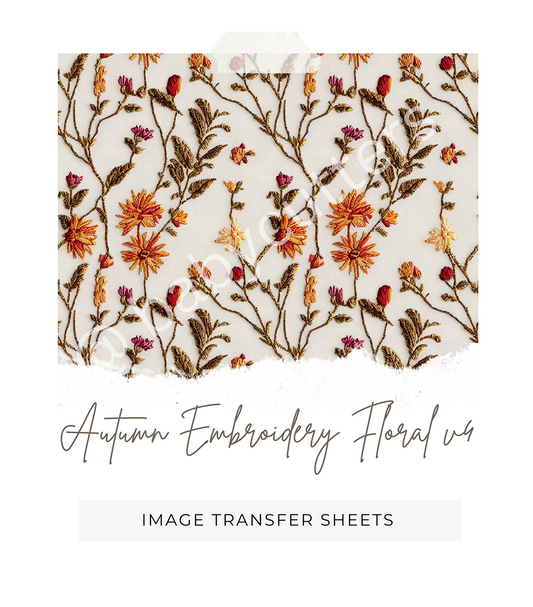 Autumn Embroidery Floral v4 -  Image Transfer Paper