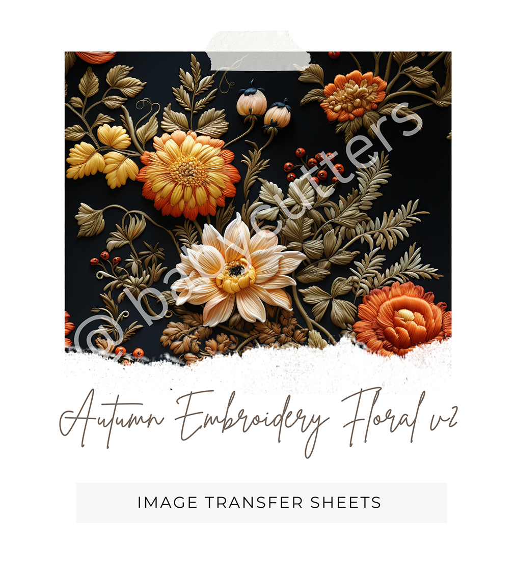 Autumn Embroidery Floral v2 -  Image Transfer Paper