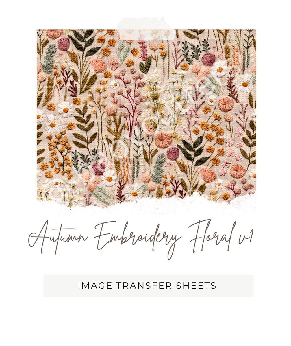 Autumn Embroidery Floral v1 -  Image Transfer Paper