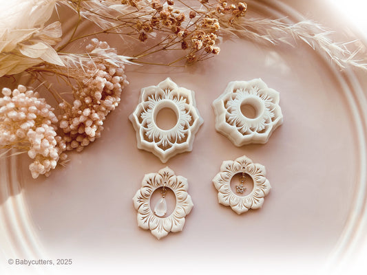 Long or Round Flower Pattern Summer Cutter with Hole - Polymer Clay Cutter Tools