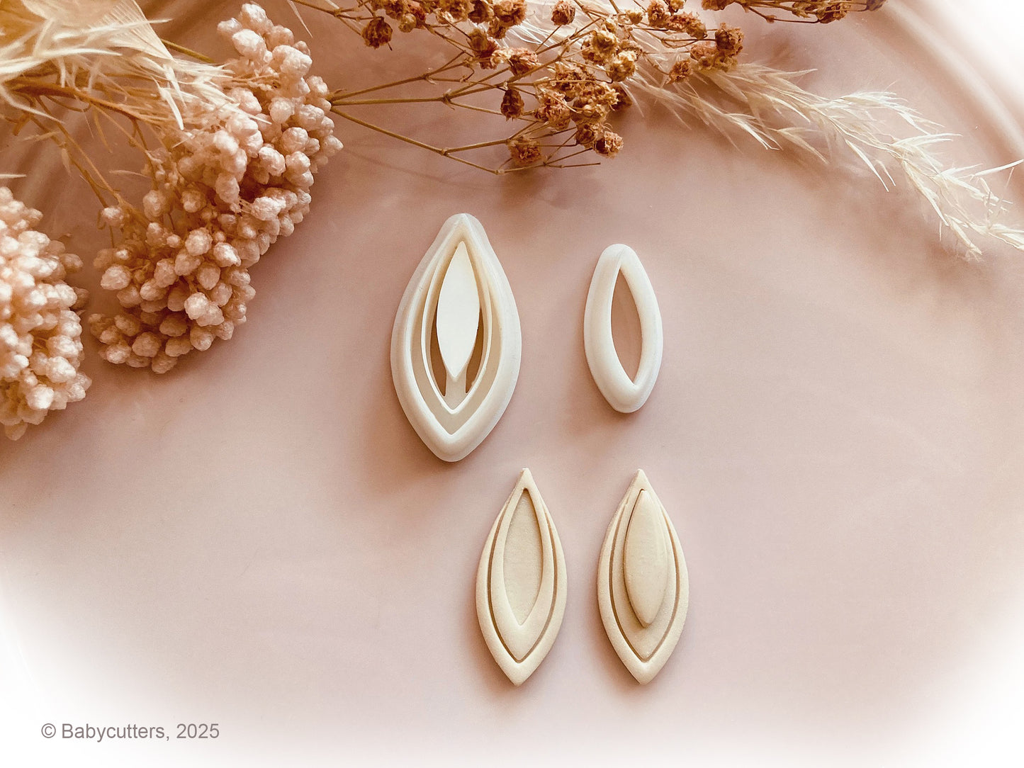 Elegant Oval Pattern Teardrop With Bezel Cutter Shape  - Polymer Clay Cutter Tools