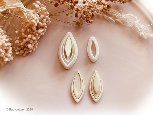 Elegant Oval Pattern Teardrop With Bezel Cutter Shape  - Polymer Clay Cutter Tools