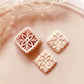 Embossed Flower Square Pattern Shape Polymer Clay Jewellery Cutter