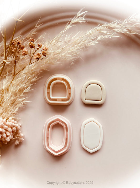 Basic Boho Abstract Shape with Border Pattern Cutter Shape - Polymer Clay Cutter Tools