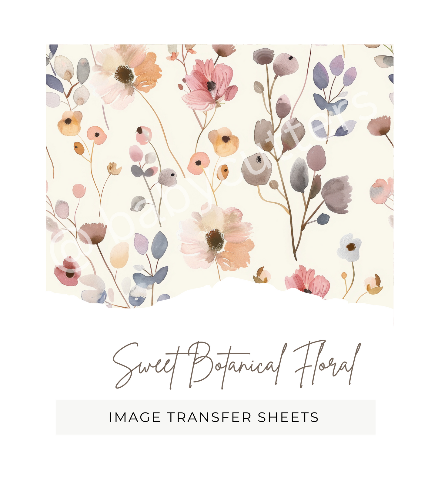 Sweet Botanical Floral Pattern - Image Transfer Paper