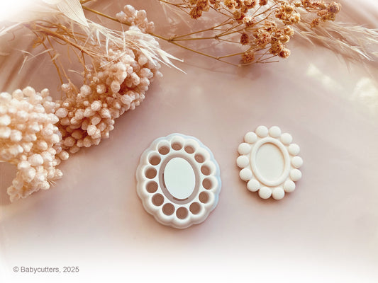 Oval Circle Pattern with Bezel Cutter Shape  - Polymer Clay Cutter Tools