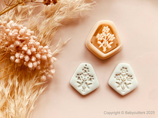 Cute Flower Pattern Diamond Shape Cutter - Polymer Clay Cutter Tools
