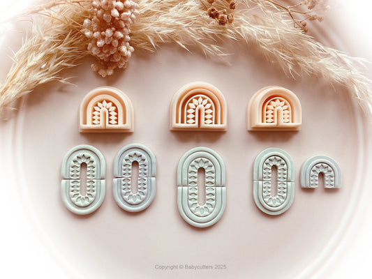 Round Arch Boho Pattern Cutter Shape Choose Design - Polymer Clay Cutter Tools