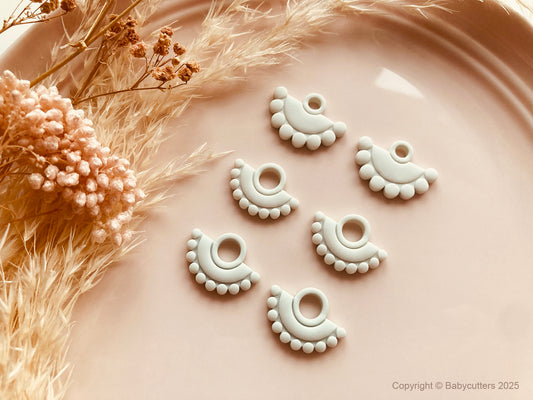 Rounded Circle Boho Pattern Cutter Shape with Hole - Polymer Clay Cutter Tools