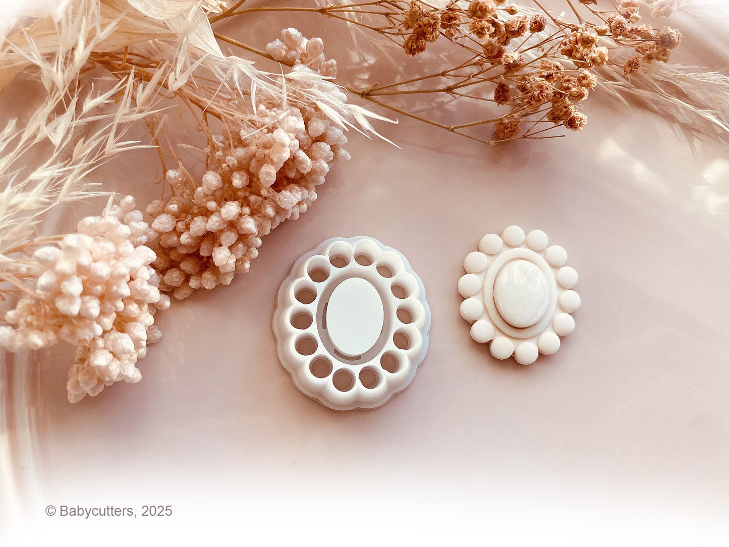 Oval Circle Pattern with Bezel Cutter Shape  - Polymer Clay Cutter Tools