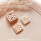 Embossed Flower Square Pattern Shape Polymer Clay Jewellery Cutter