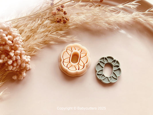 Flower Pattern Cutter Shape with Hole 25mm by Height - Polymer Clay Cutter Tools