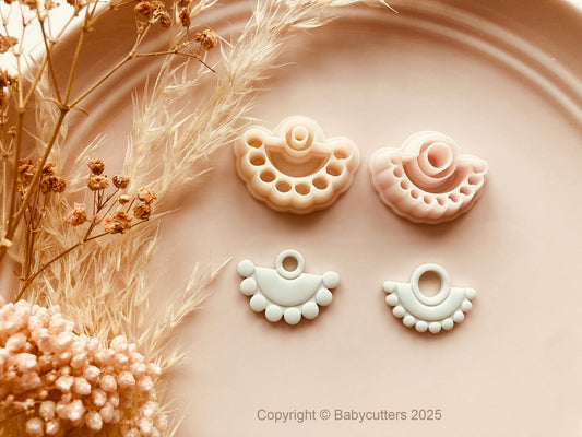 Rounded Circle Boho Pattern Cutter Shape with Hole - Polymer Clay Cutter Tools