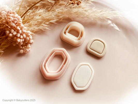 Basic Boho Abstract Shape with Border Pattern Cutter Shape - Polymer Clay Cutter Tools