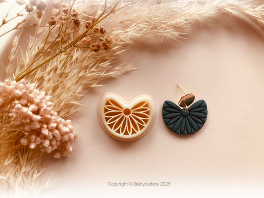 Abstract Boho Style Fan Pattern Cutter Shape - Polymer Clay Cutter Tools