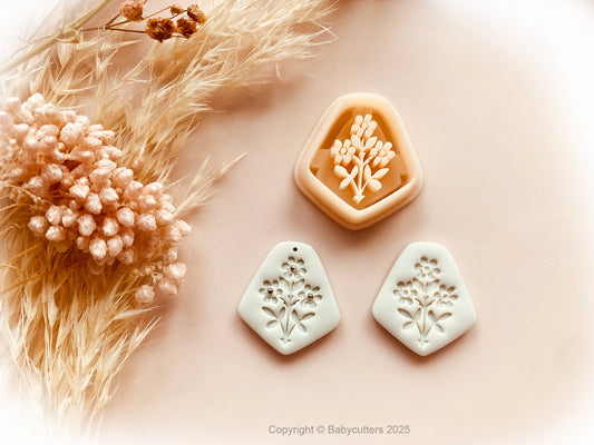 Cute Flower Pattern Diamond Shape Cutter - Polymer Clay Cutter Tools