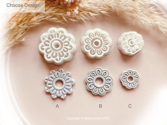Boho Style Flower Pattern Summer Cutter - Polymer Clay Cutter Tools