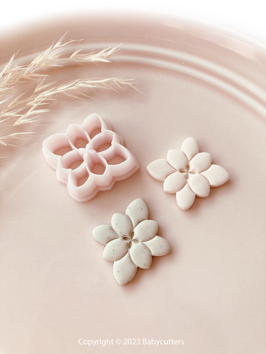 Debossed Flower Shape Polymer Clay Cutter 30mm - Polymer clay Tools
