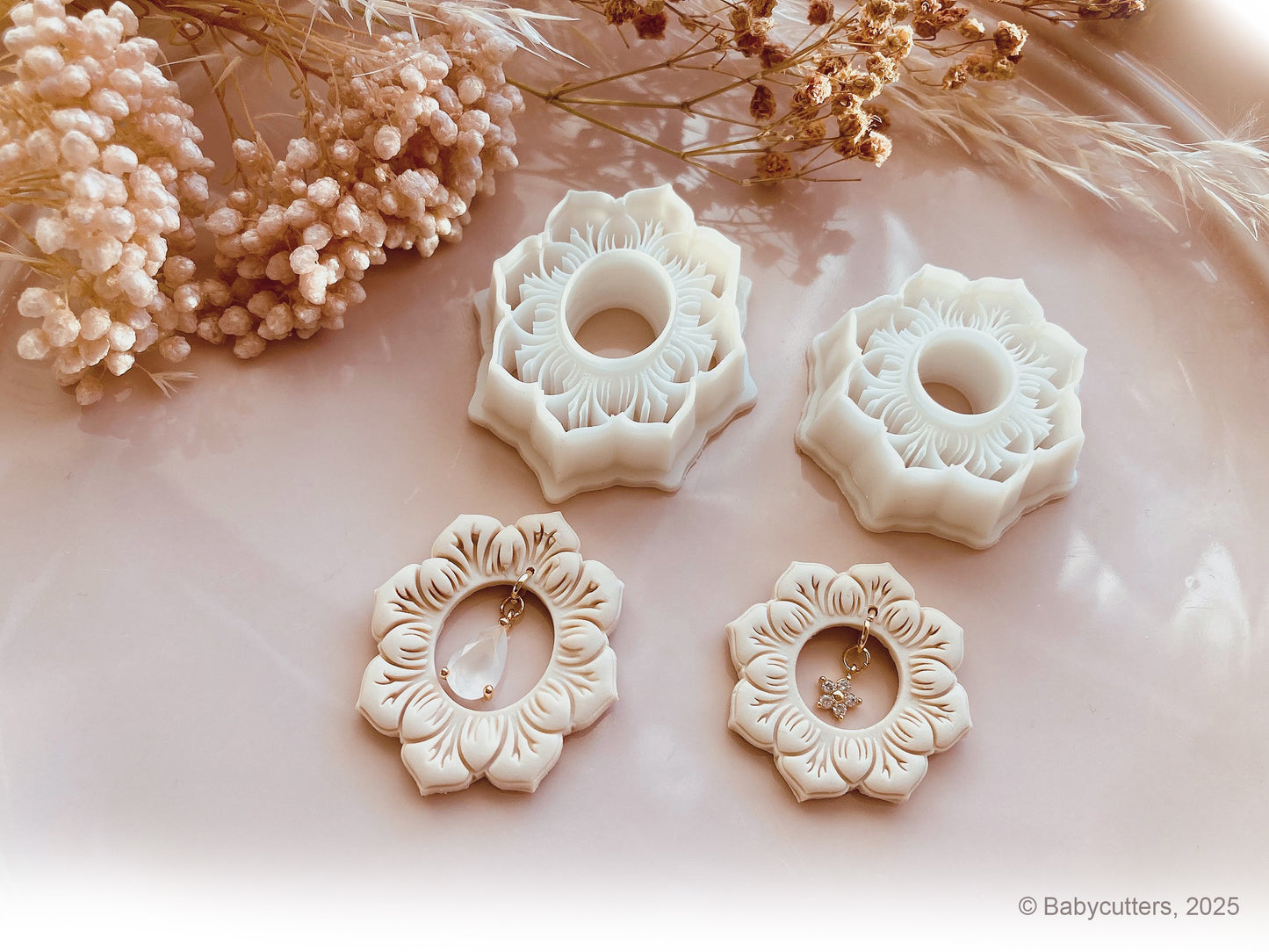 Long or Round Flower Pattern Summer Cutter with Hole - Polymer Clay Cutter Tools