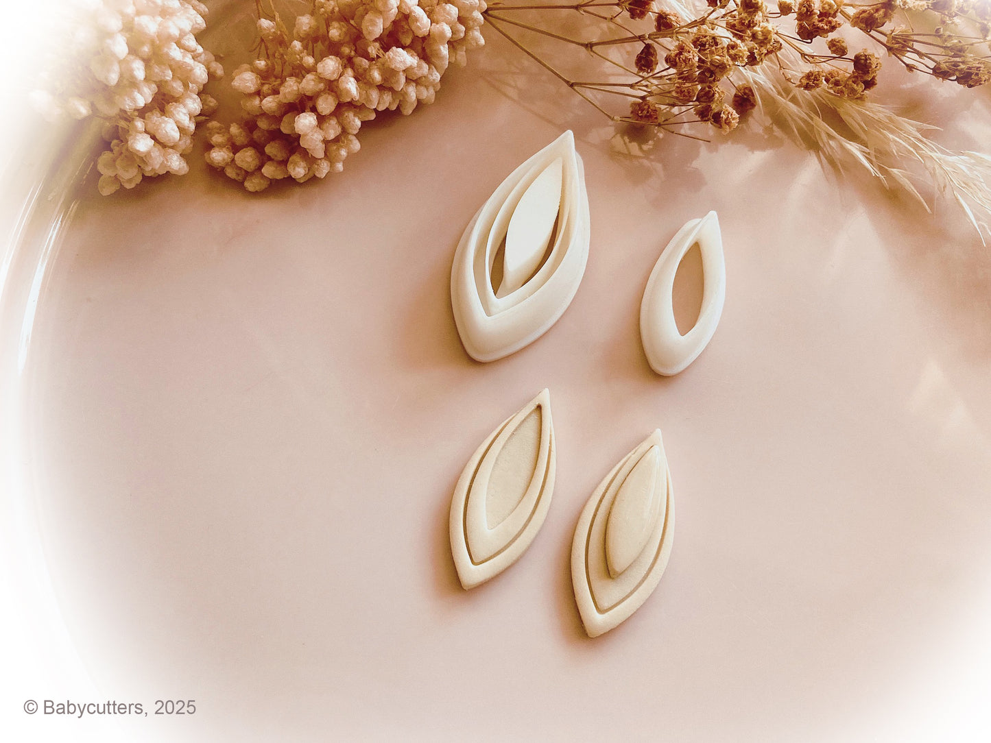 Elegant Oval Pattern Teardrop With Bezel Cutter Shape  - Polymer Clay Cutter Tools