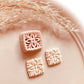 Embossed Flower Square Pattern Shape Polymer Clay Jewellery Cutter